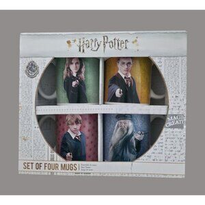 NIB Harry Potter Wizard Fantasy Set of 4 Characters Collectable Ceramic Mugs